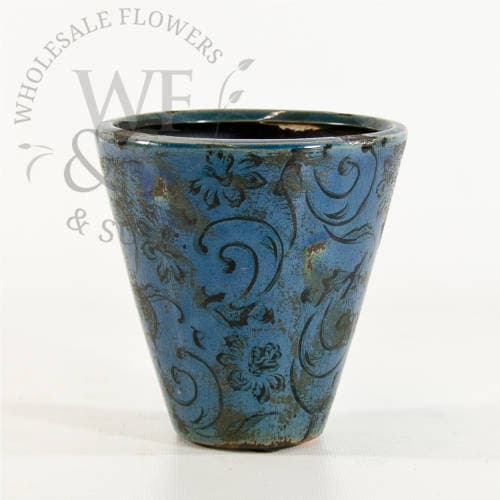 Decorative Weathered Blue Tapered Ceramic DISC