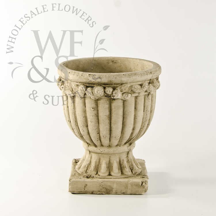 Distressed Clay Pedestal Pot 6"