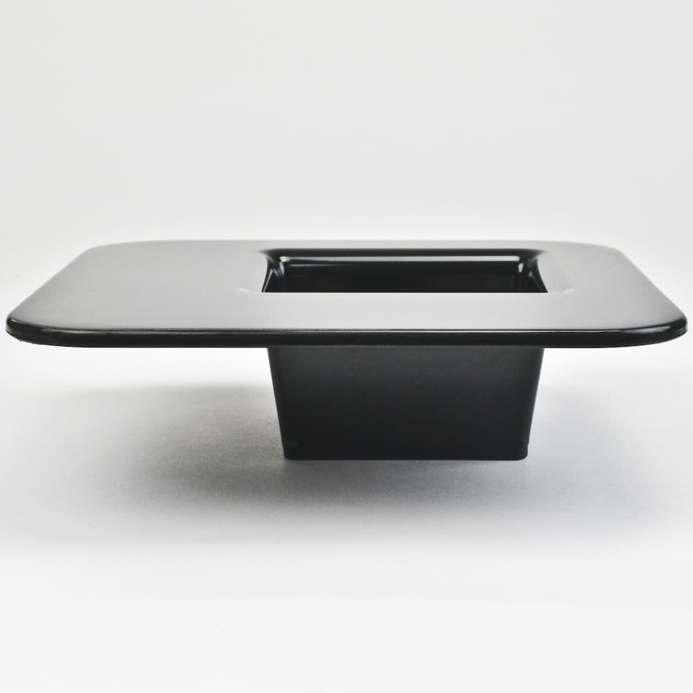 9" Black Square Mesa Plastic Tray