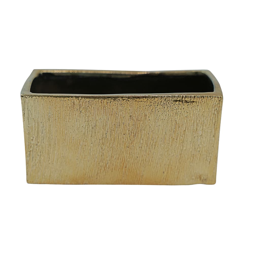 8" Gold Etched Rectangle Ceramic