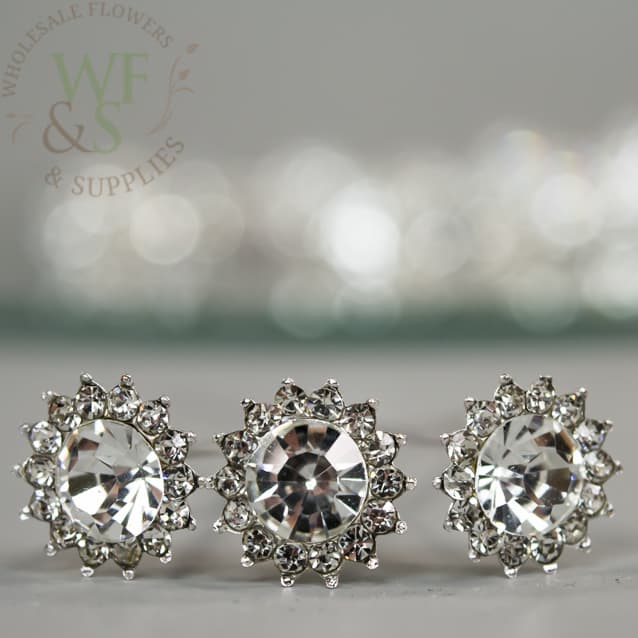 Diamond Floral Pins Wedding Bouquet 24 pack