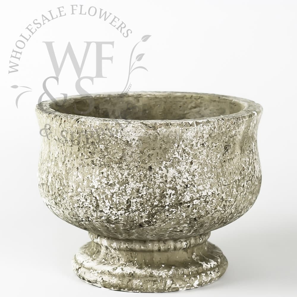 Weathered Clay Pedestal Pot 8.5" Tall