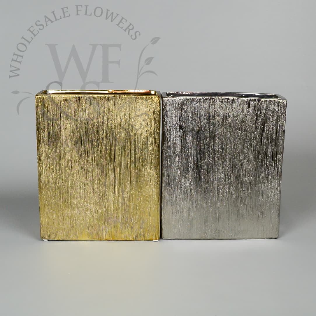 9½" Tall Thin Etched Rectangle Container