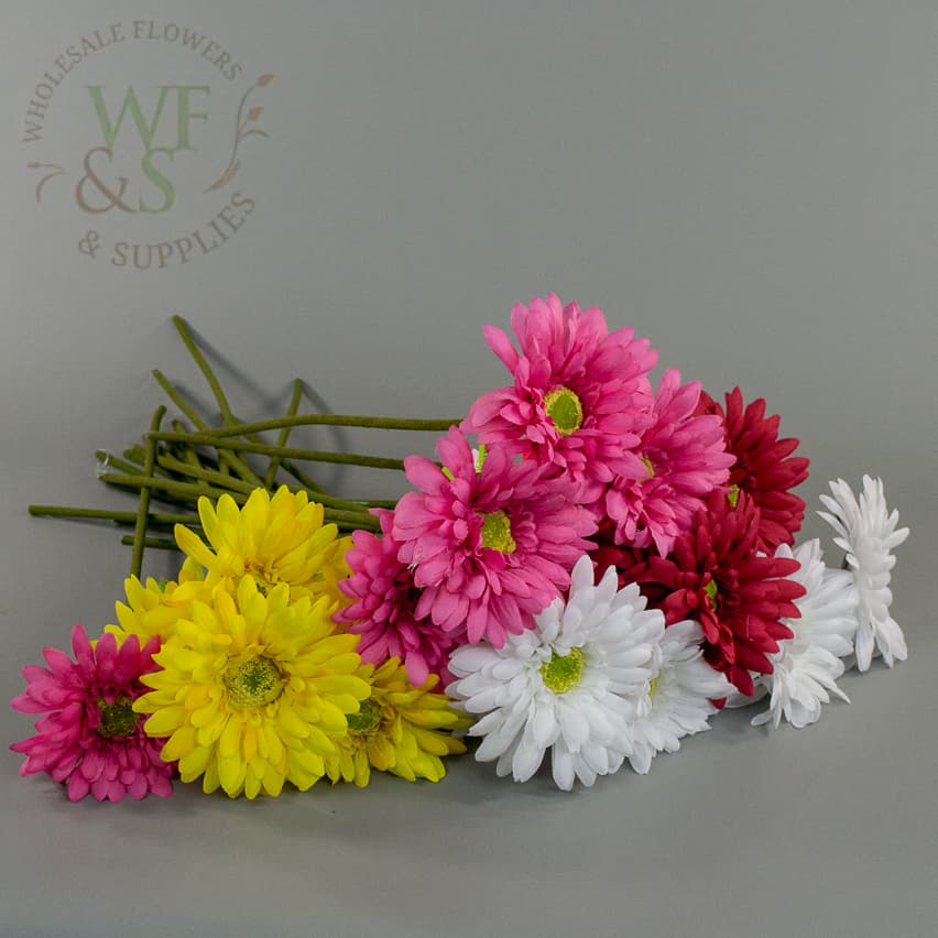 Silk Gerbera Daisy Flower Assorted Colors 19"