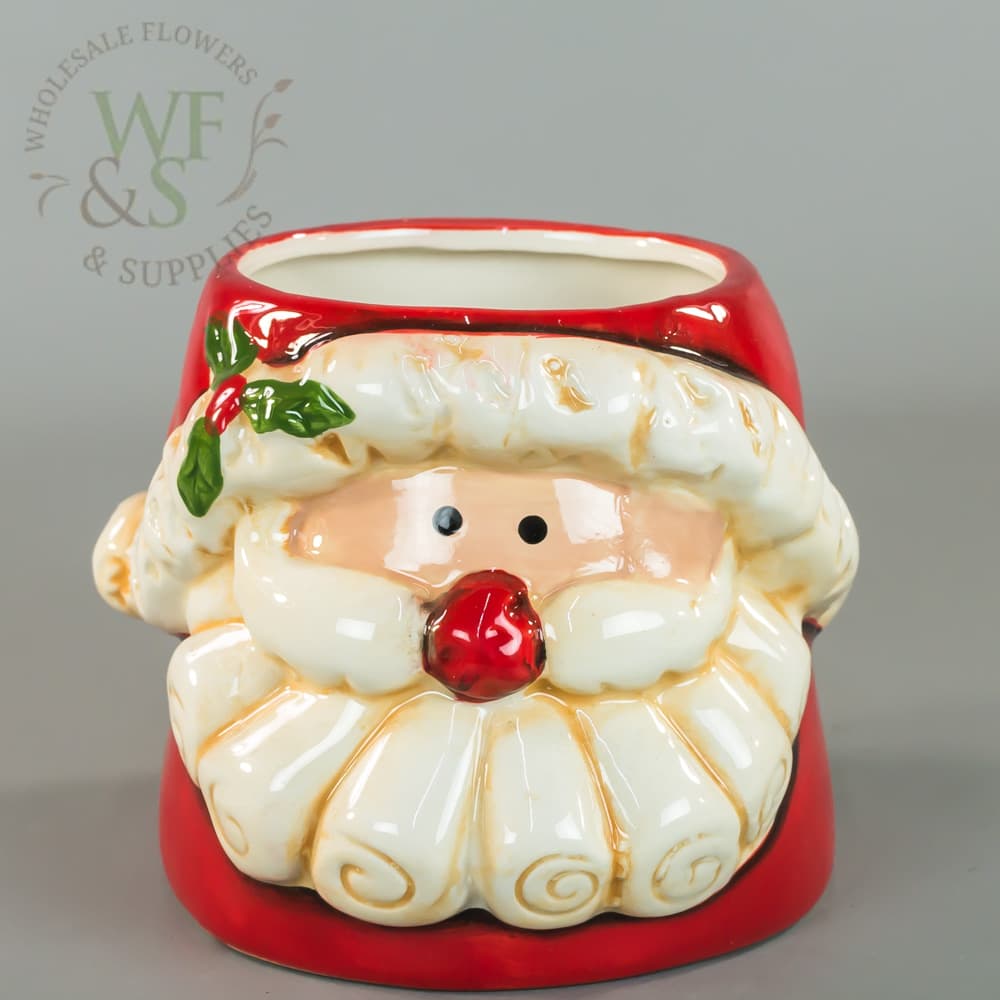 Red Santa Ceramic Vase Container