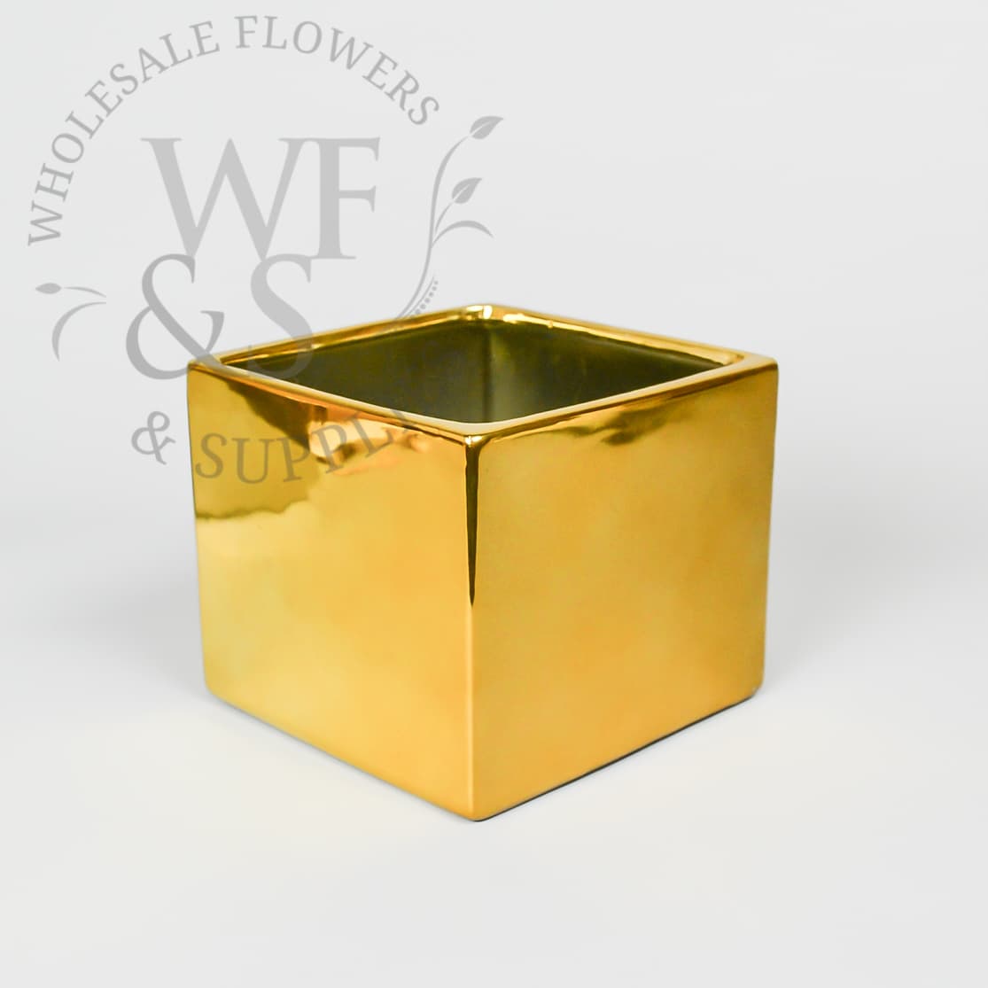 Gold Finish Ceramic Square 6.25" 