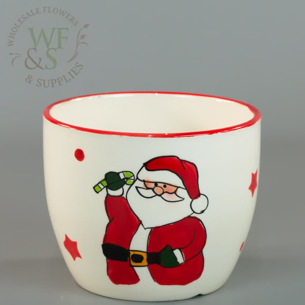 White Santa Ceramic Vase Container