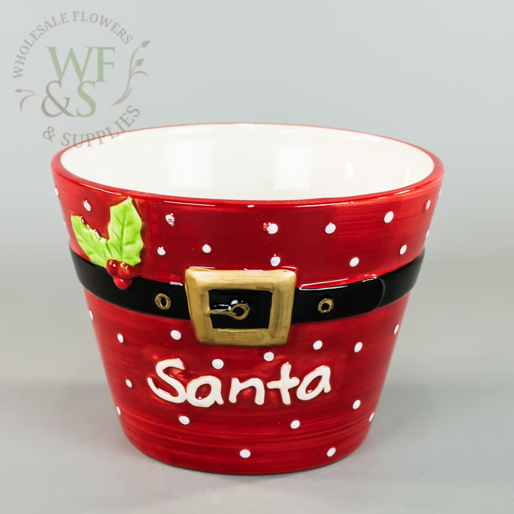 Ceramic Santa's Belly Planter 