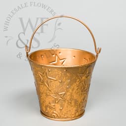 Decorative Christmas Bucket in Gold 3. 1" Tall