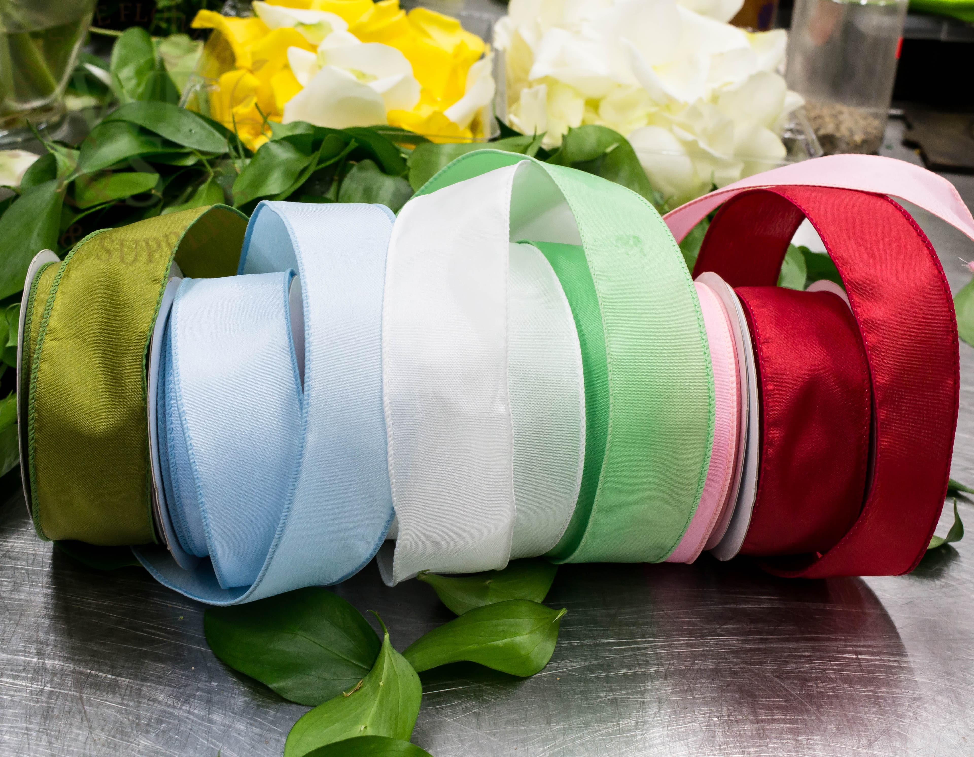 1.5" Wired Satin Ribbon Assorted Colors 10Y