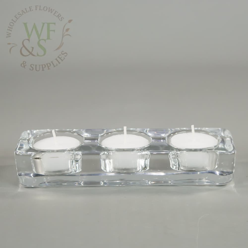Glass Votive for 3 Tea Light Candles