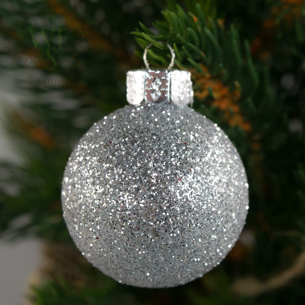 Silver Multi Finish Christmas Balls 9 pack