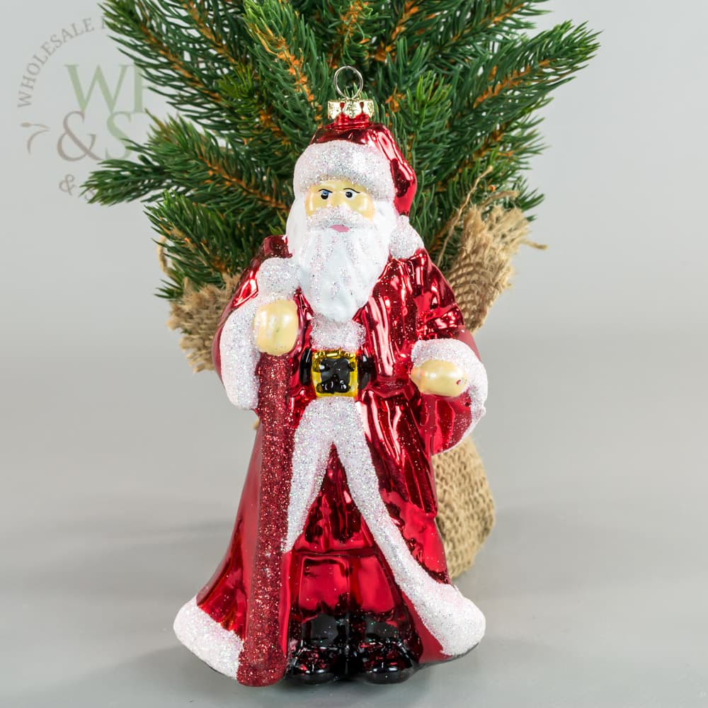 Hanging Santa Snowman Ornament Shatterproof