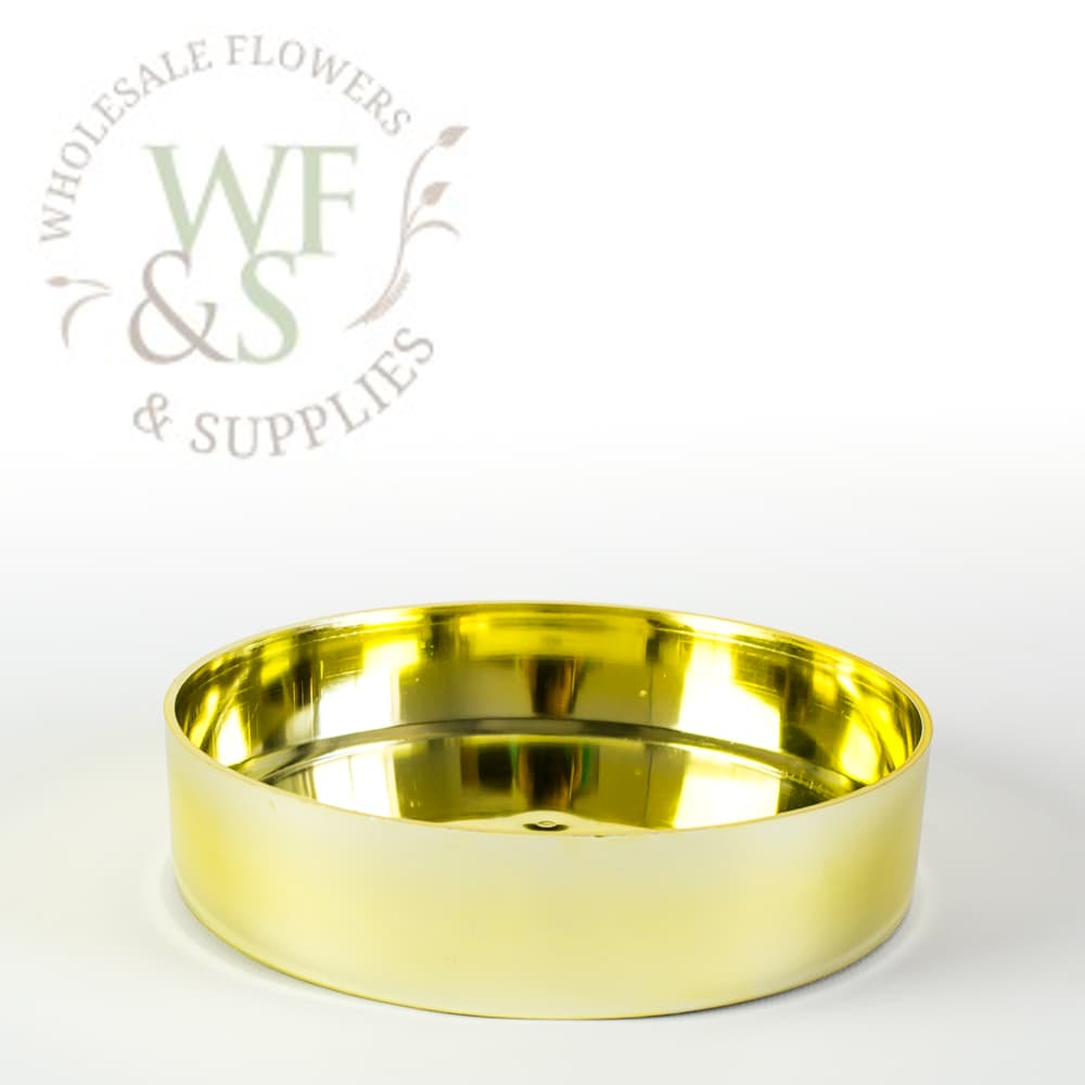 Gold Plastic Cylinder Tray for Flowers 7.4"