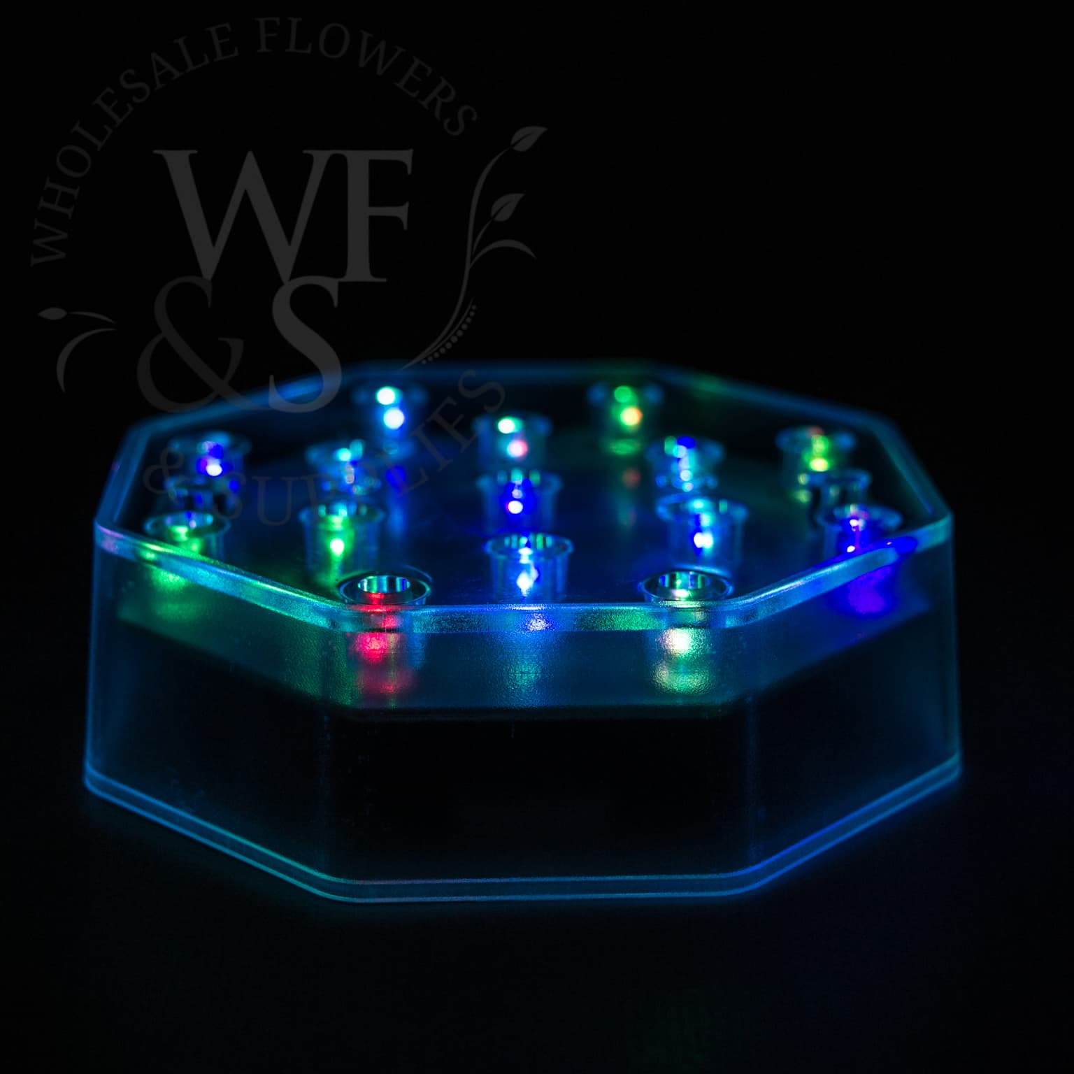 4" Illuminating 15 RGB  /red, green, blue / Color Changing LED Centerpiece Light Base