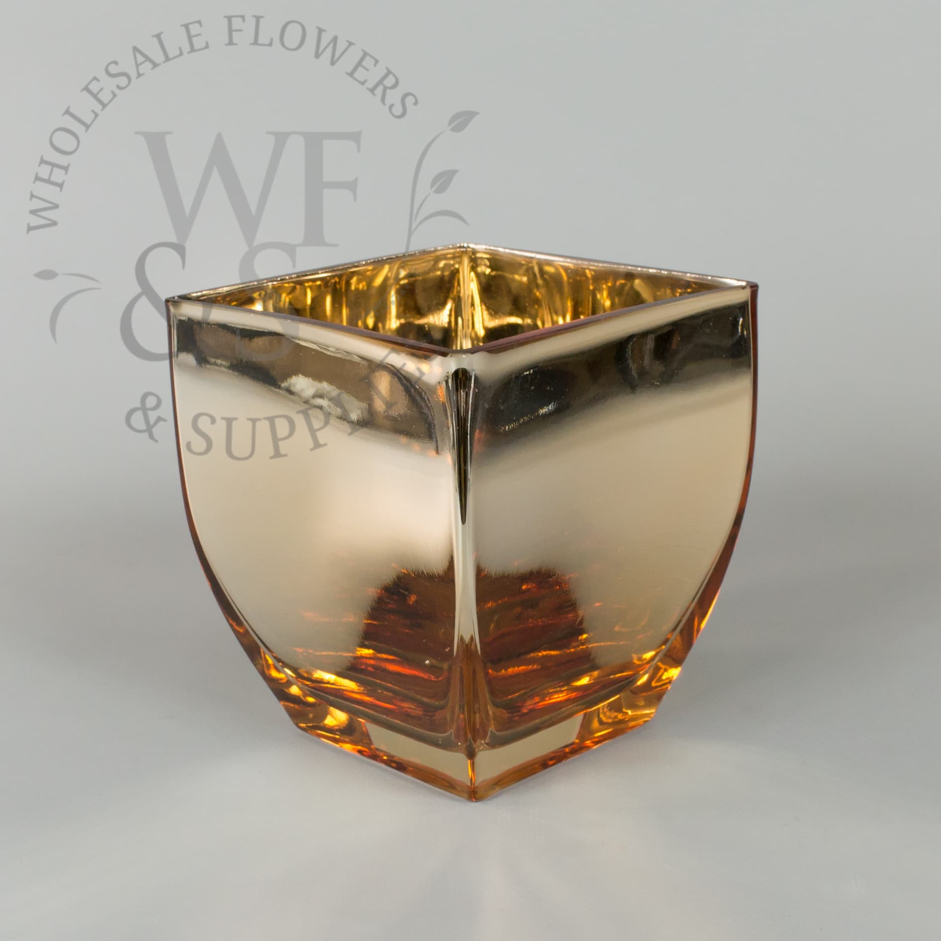 Metallic Copper Glass Tapered Contemporary Vase DISC