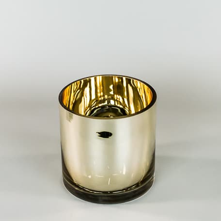 Mirrored Gold Cylinder Vases 5x5