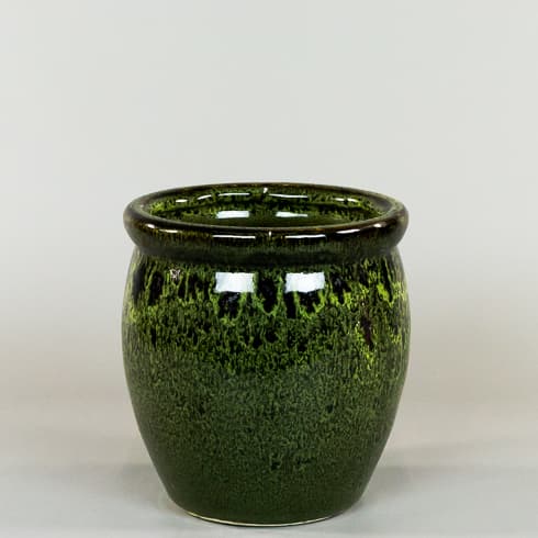 Ceramic Pot Green Enamel