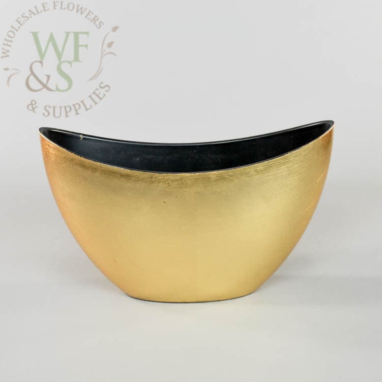 Gold Plastic Flower Pot Vase Container Boat Shaped