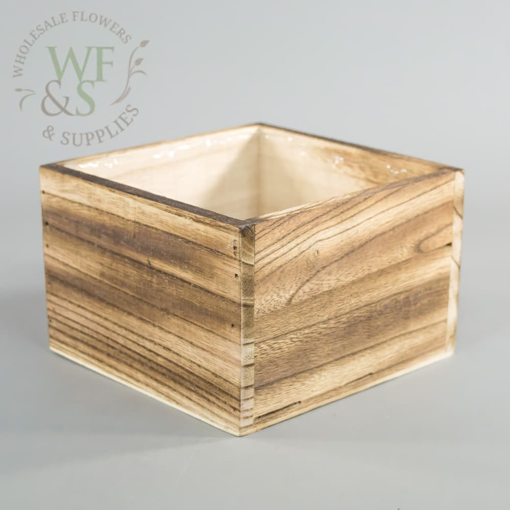 4" Wood Rectangular Flower Box Planter