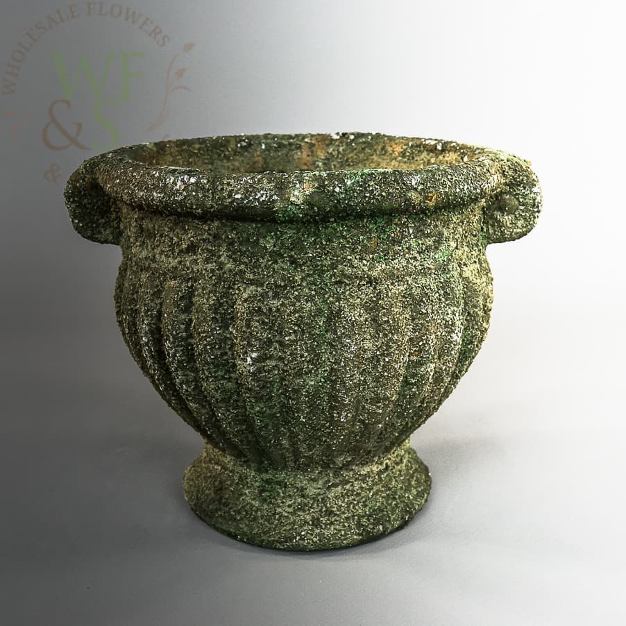 Distressed Alexander Clay Pot  in Mossy Green 6.4" Tall 