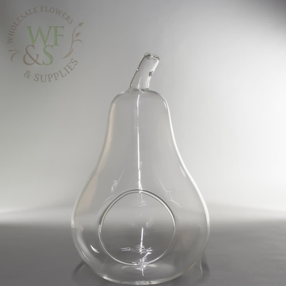 9" Tall Glass Pear Vase 