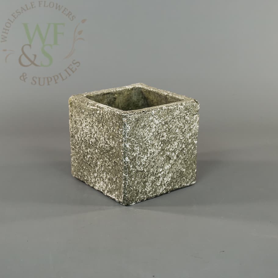 Rustic Clay Square Container Ocean Rock View 4.5" Tall