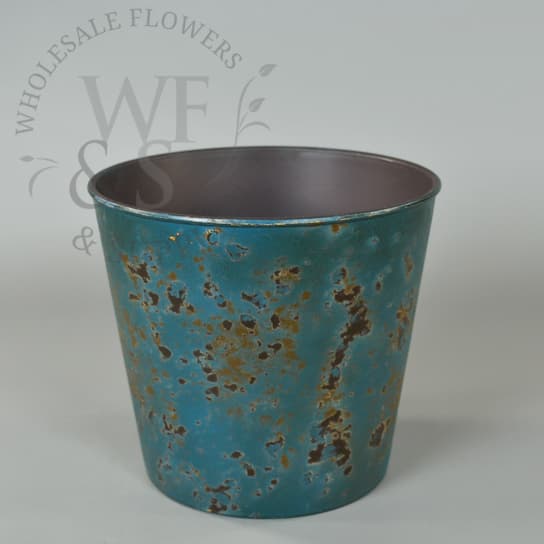 Recycled Plastic Pot - Distressed Blue-6"