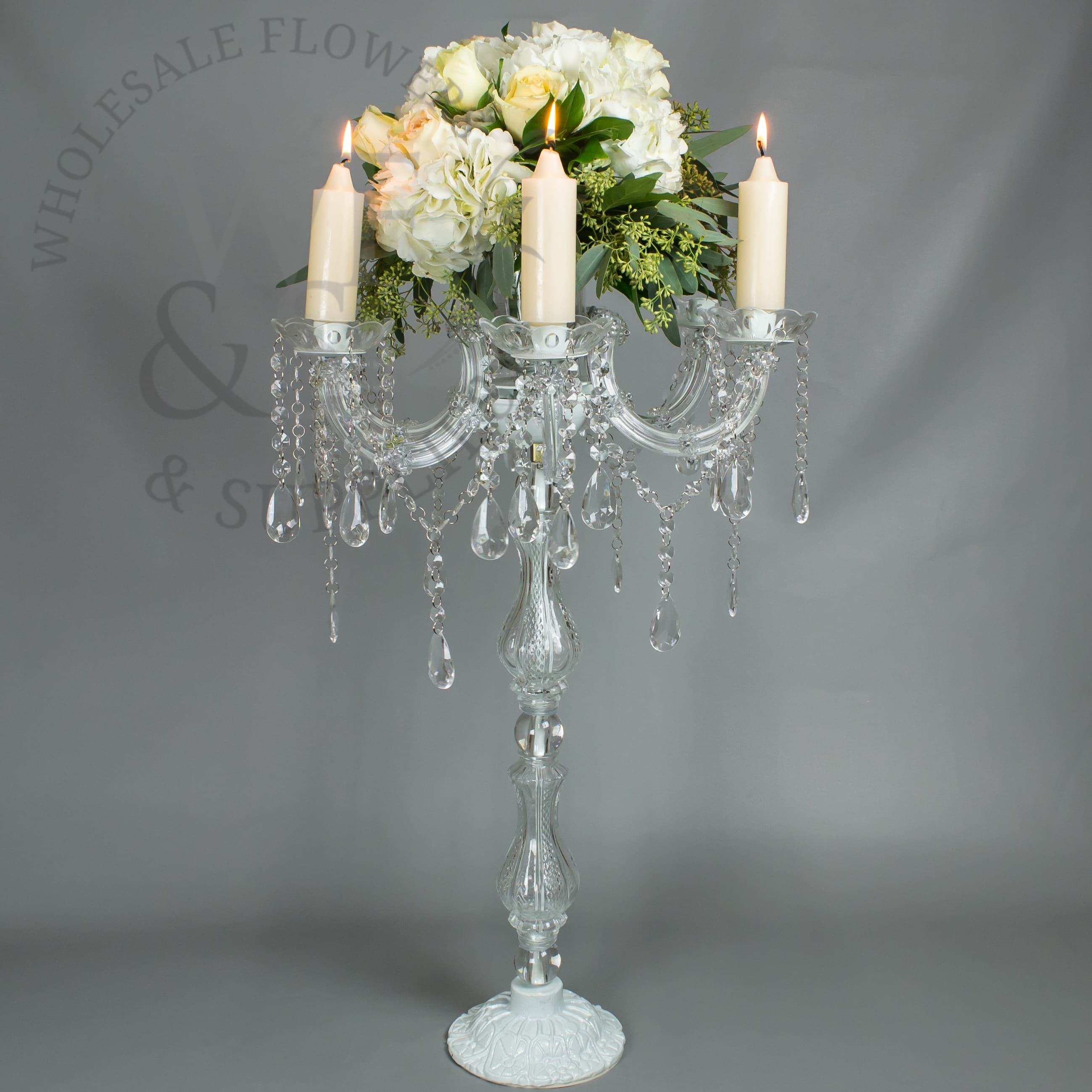 Classic Beaded Candelabra  28" Tall