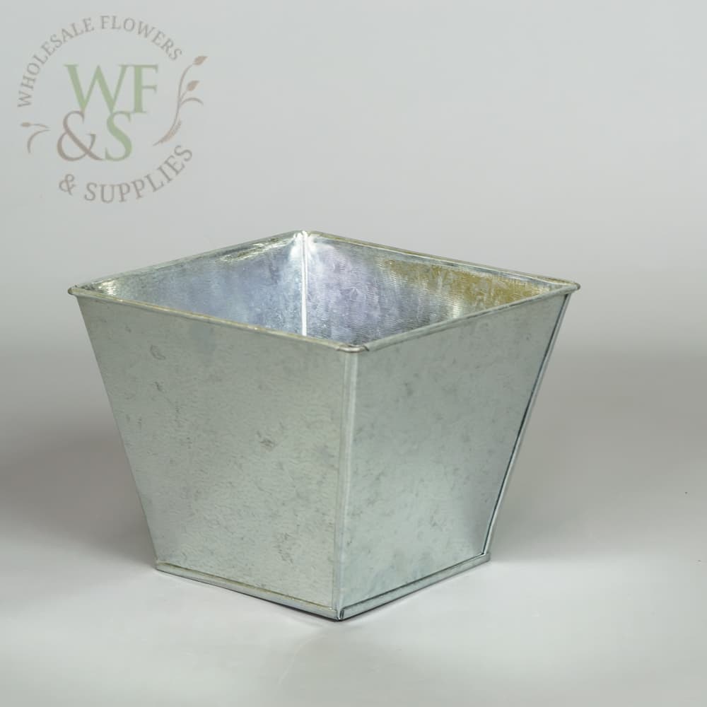 Square Metal Galvanized Planter