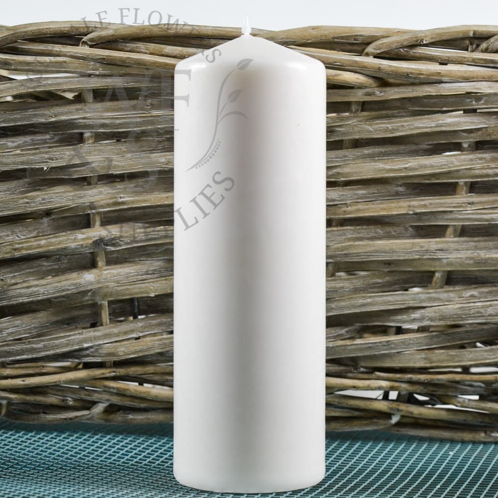 9" White Pillar Candles 