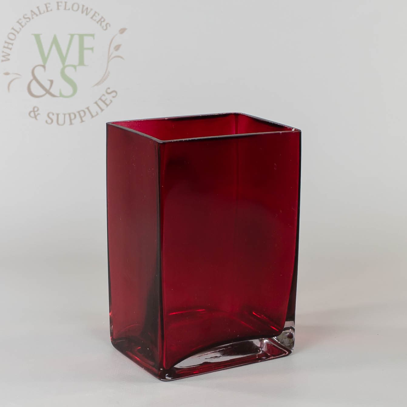 6" Tall Red Glass Vase