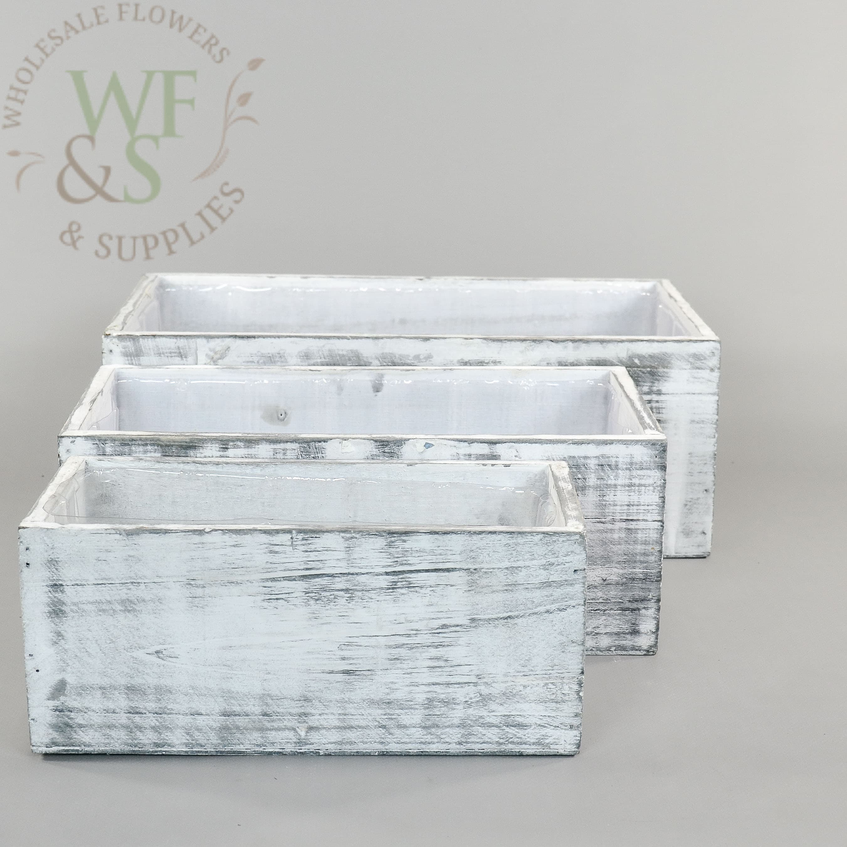Rectangle Wood Planter Set of 3