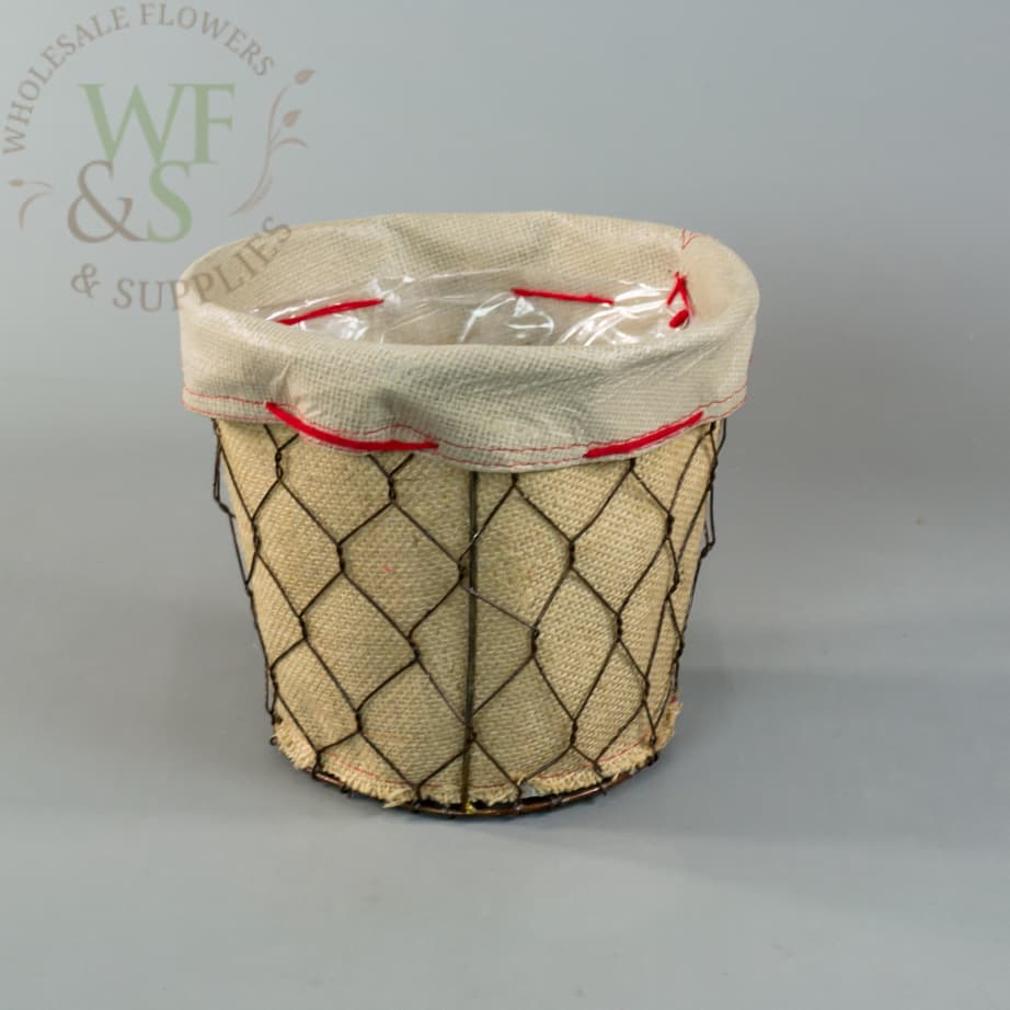Chicken Wire With Burlap 4.5" Tall