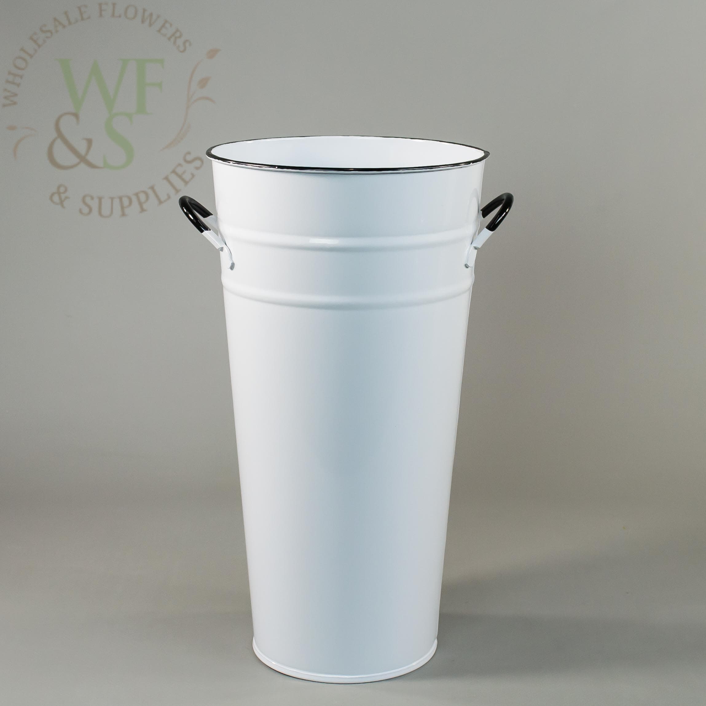 11" White Enamel French Bucket
