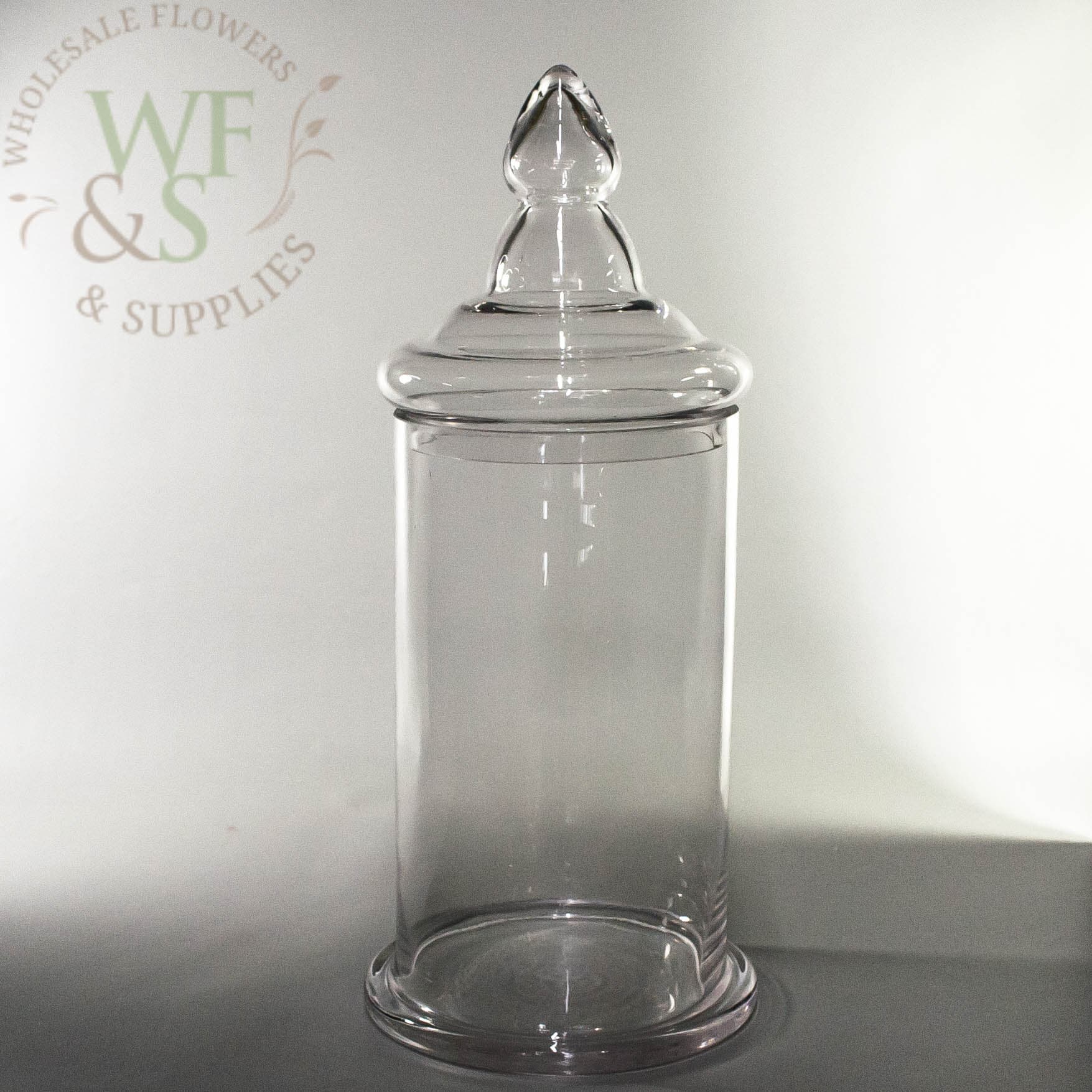 16" Tall Clear Glass Jar 