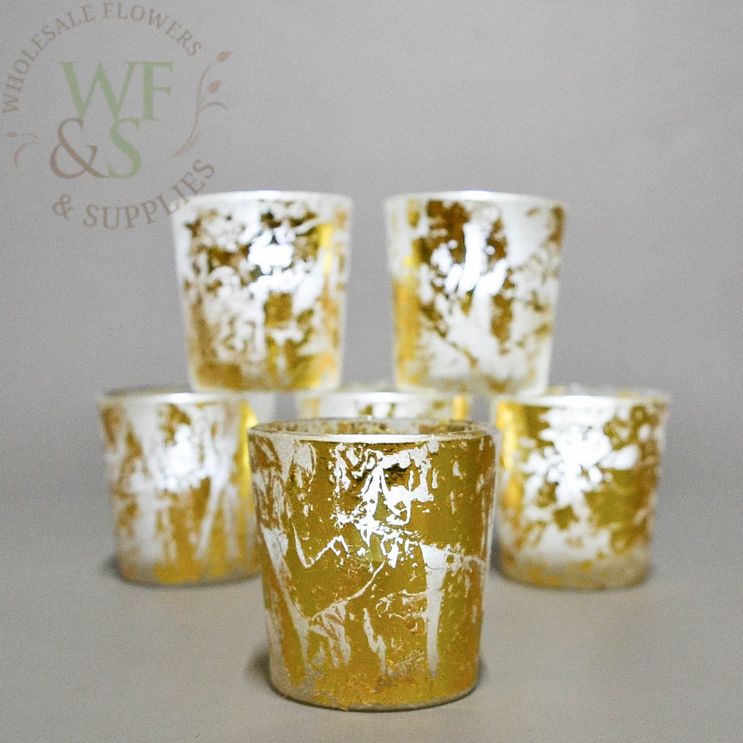 Frosted Gold Tapered Votive Candle Holder 6 Pack