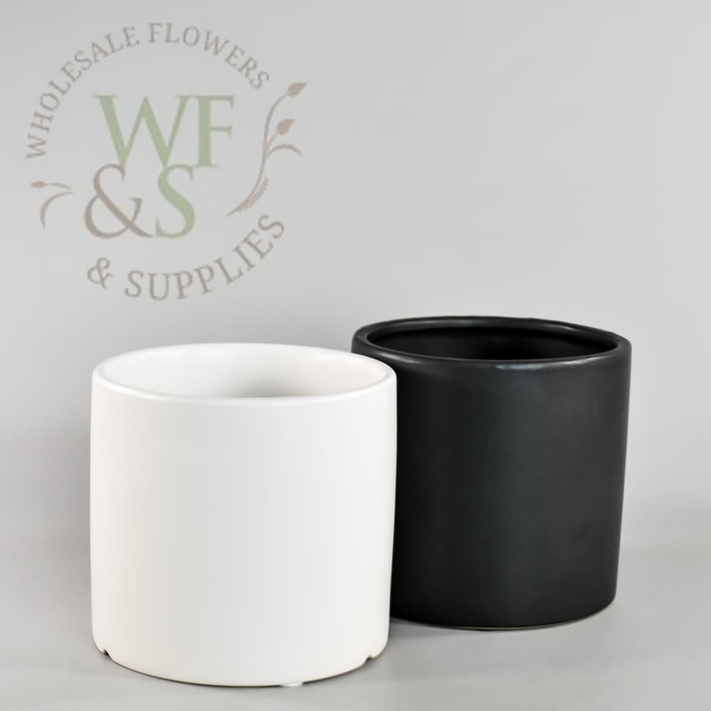 Cylinder Ceramic Vase - 5x5 White or Black