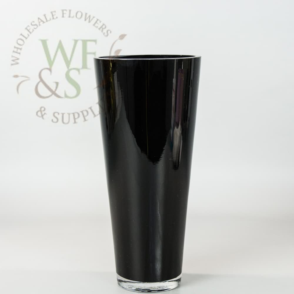 Black Glass Vase 10"Tall