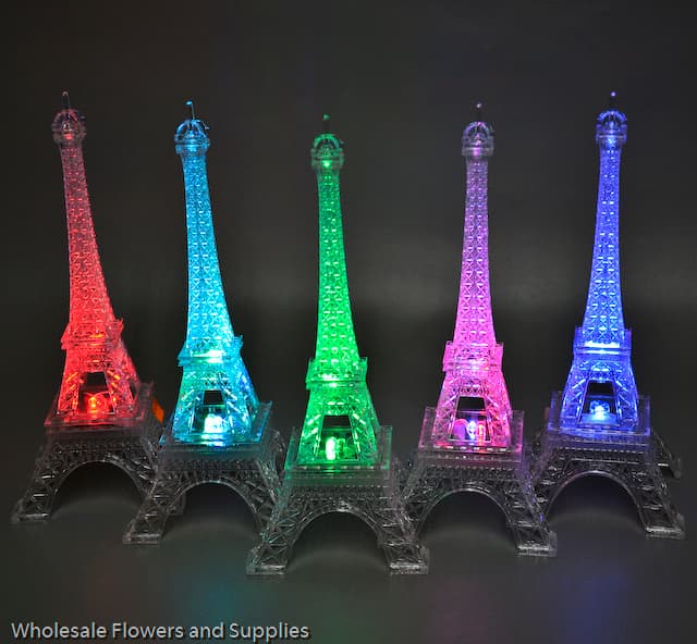 Plastic Eiffel Tower Decor - Color Changing LED