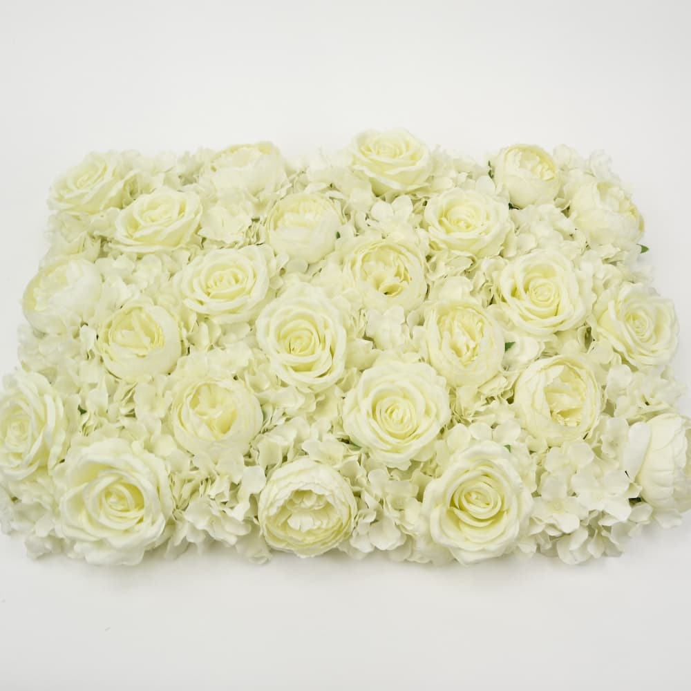 Hydrangea Rose Peony Mat Wall Hang - Cream