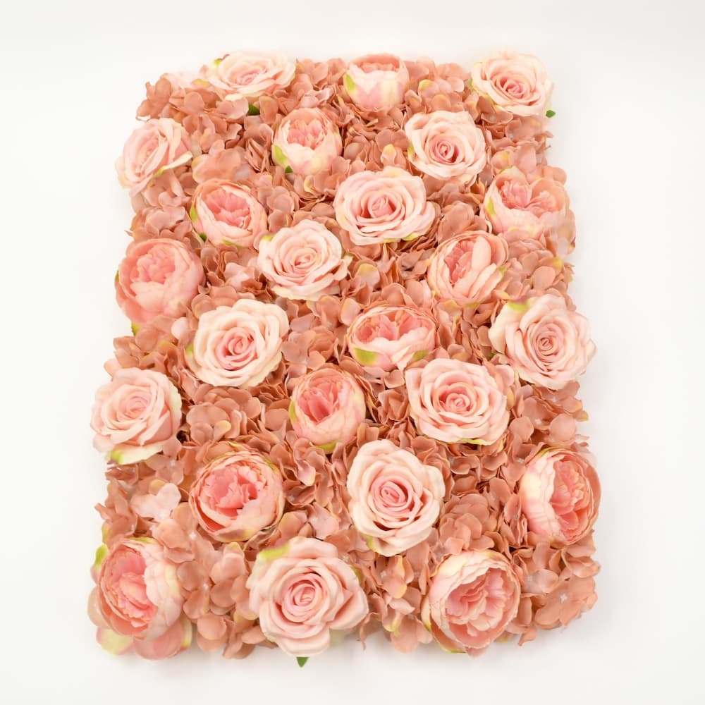 Hydrangea Rose Peony Mat Wall Hang - Peach