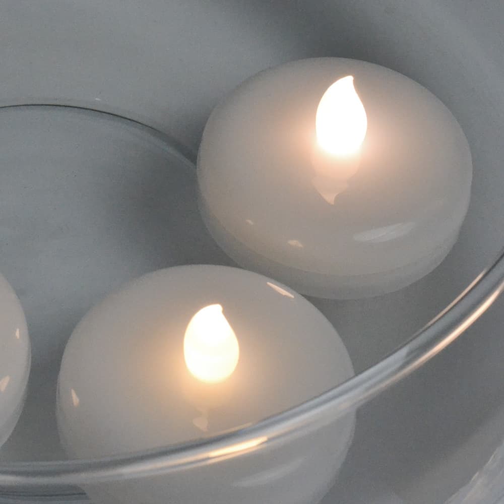 6 Pack Floating L.E.D Candles  Warm White 