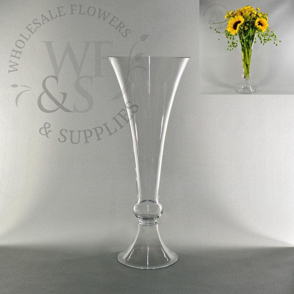 17.5" Glass Trumpet Vase
