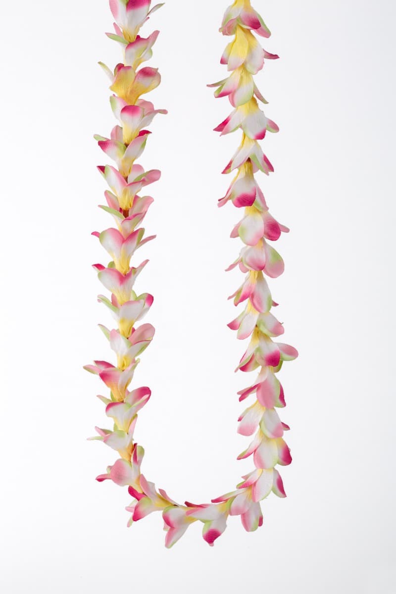 48" Hot Pink Silk Frangipani Lei