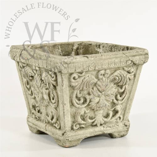 French Insignia Square Clay Container Large