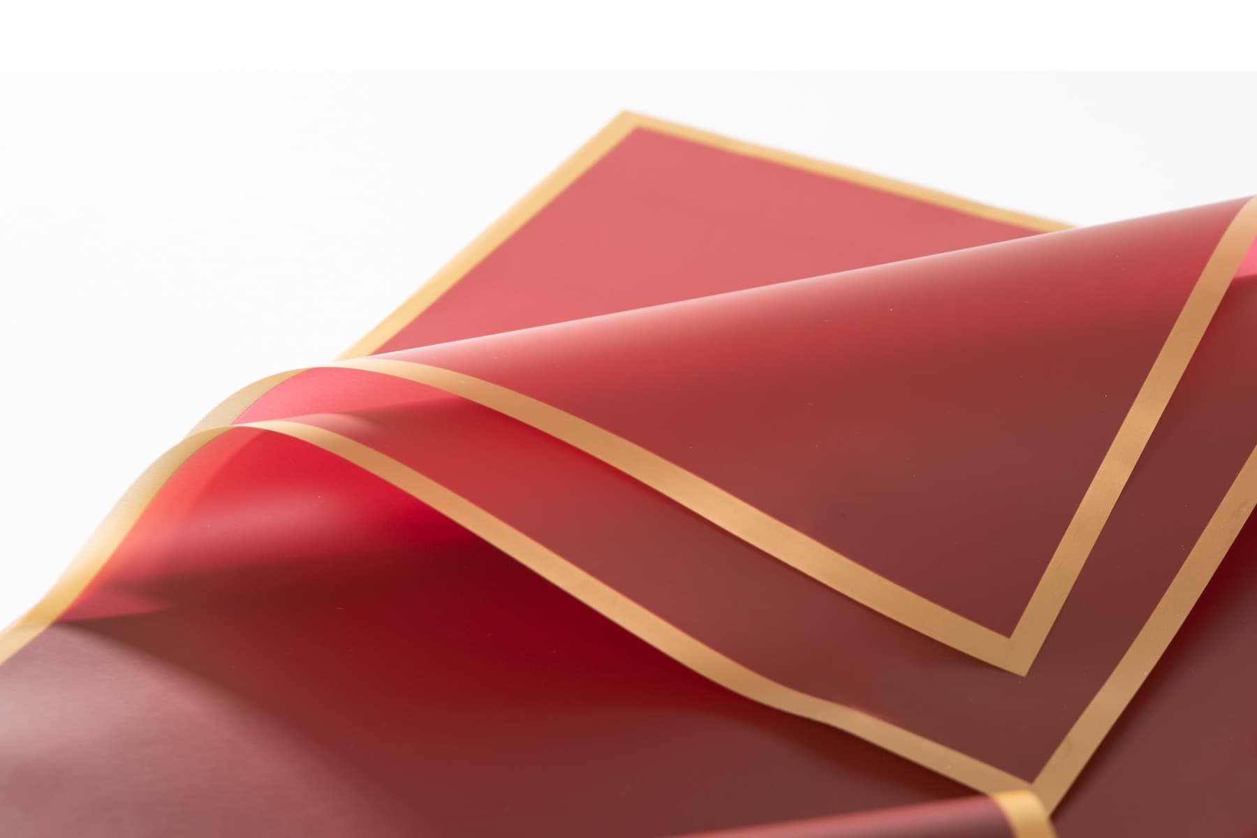 Burgundy Flower Wraps with Gold Border