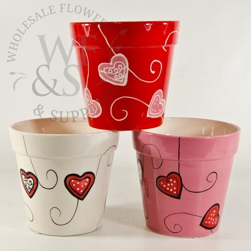 Hearts of Love Ceramic Pot