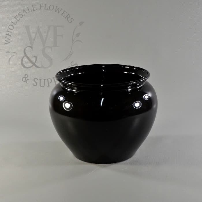Black Plastic Jardiniere Vase - Large