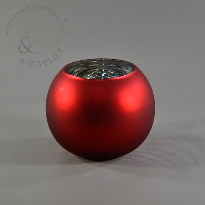 Satin Red Bubble Bowl Vases Large